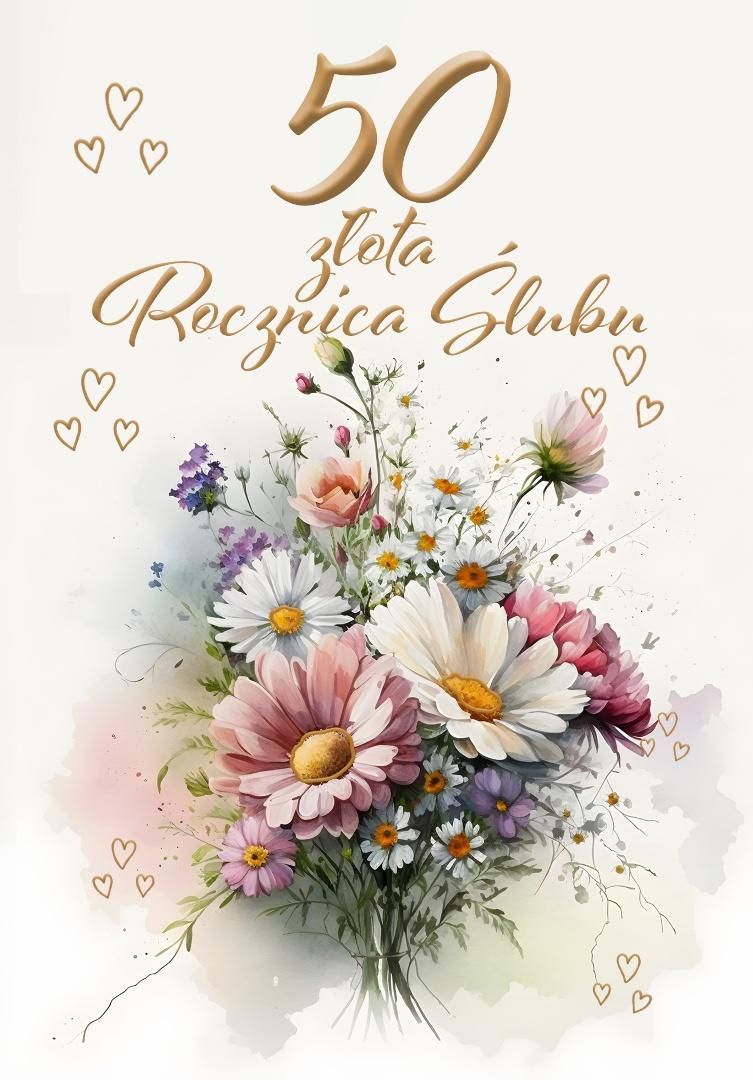 Kartka okolicznościowa Rocznica ślubu 50 - artykuł papierniczy
