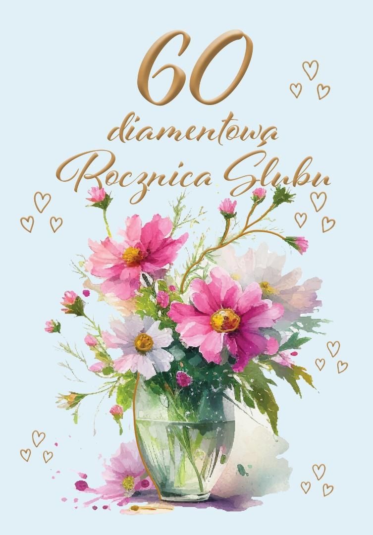 Kartka okolicznościowa Rocznica ślubu 60 - artykuł papierniczy