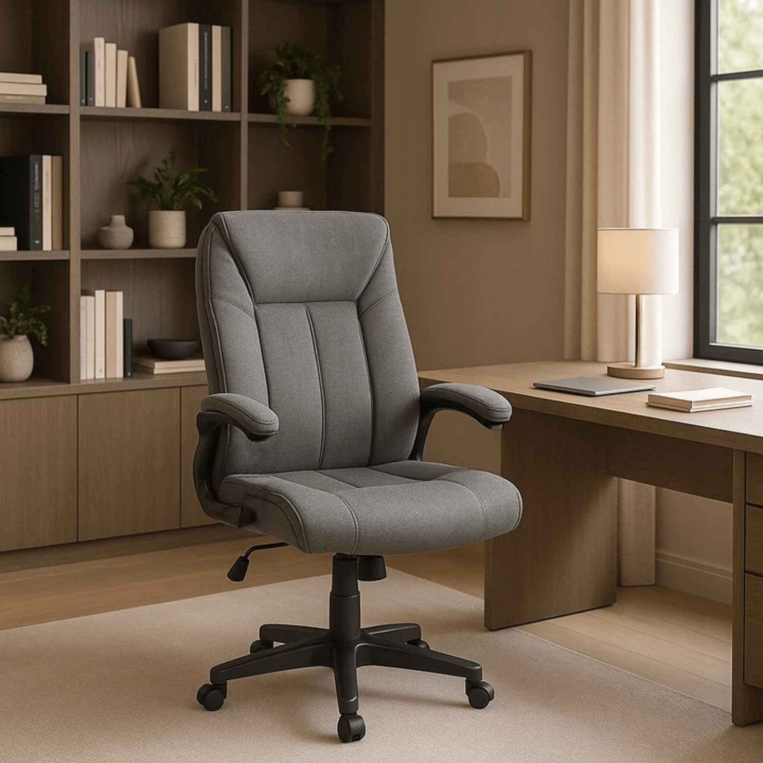 Fotel Biurowy Obrotowy ZURICH Szary Nowoczesny