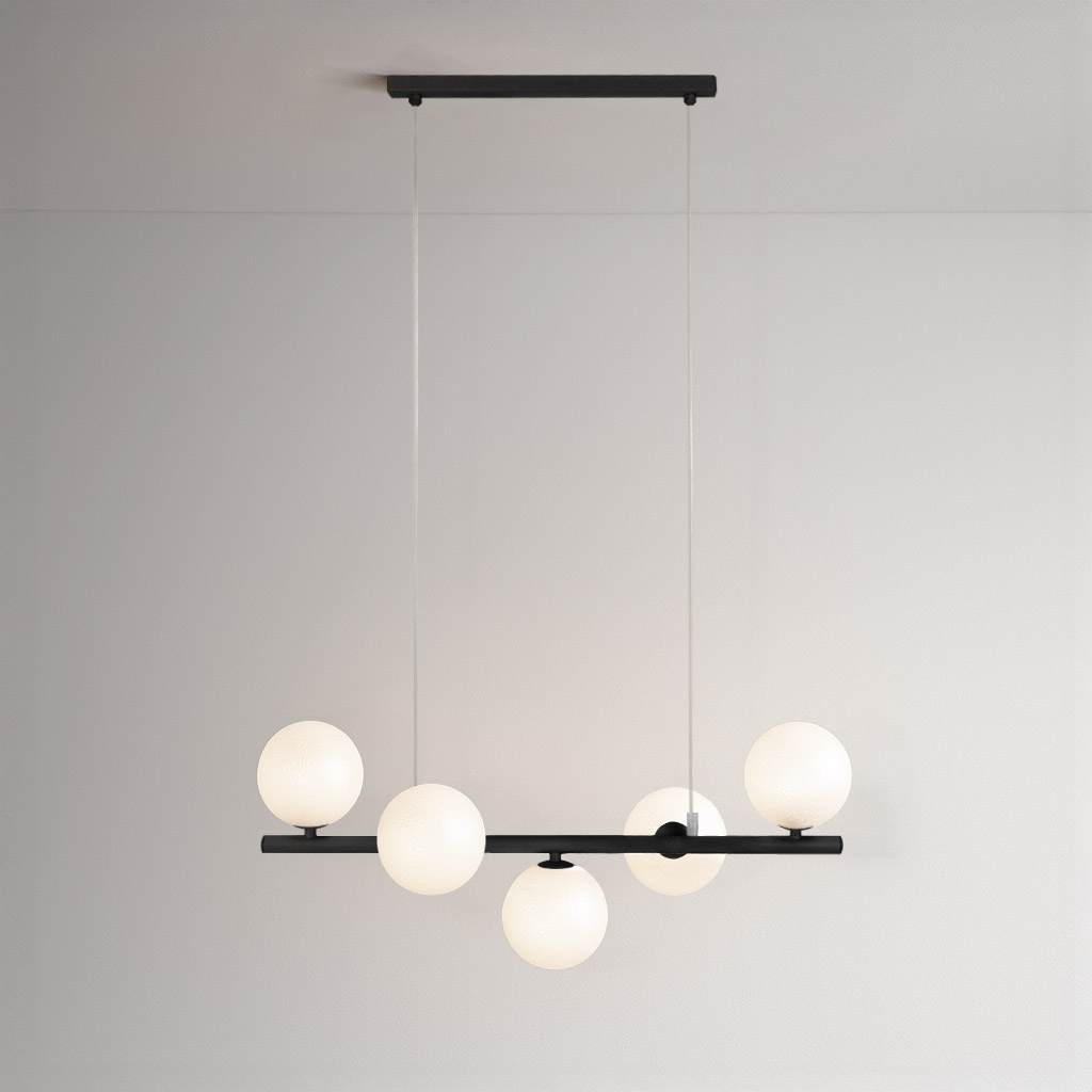 Czarna, designerska lampa wisząca do salonu K-5851 z serii FILO