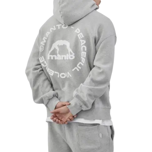 MANTO Bluza Z Kapturem Label 25 Oversize Melange Grey