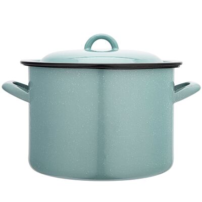 Garnek prosty 7,5 l śr. 24 cm wys. 17 cm szałwiowy nakrapiany