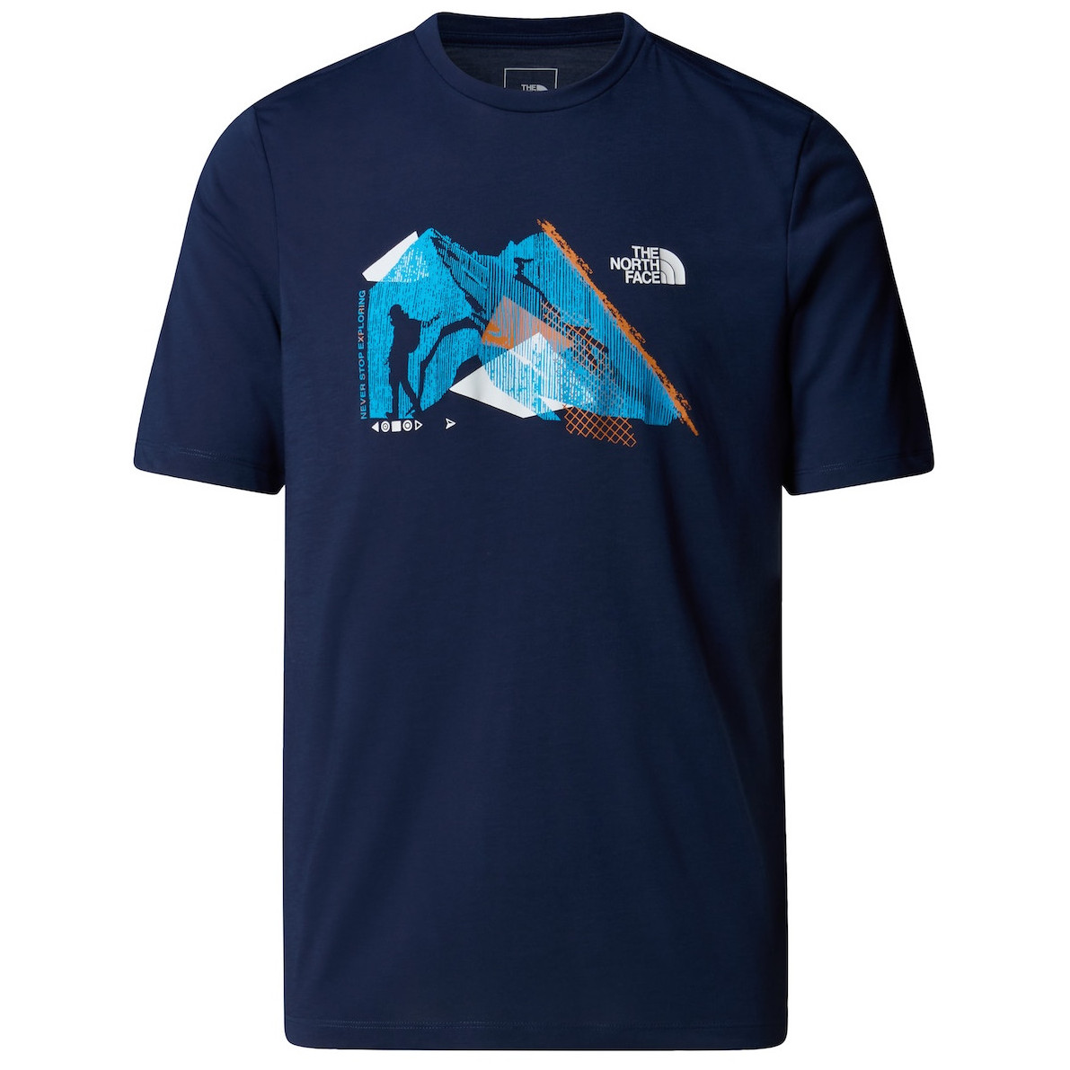 Koszulka męska The North Face M Backpacking Ss Tee-Graphic Rozmiar: XL / Kolor: ciemnoniebieski