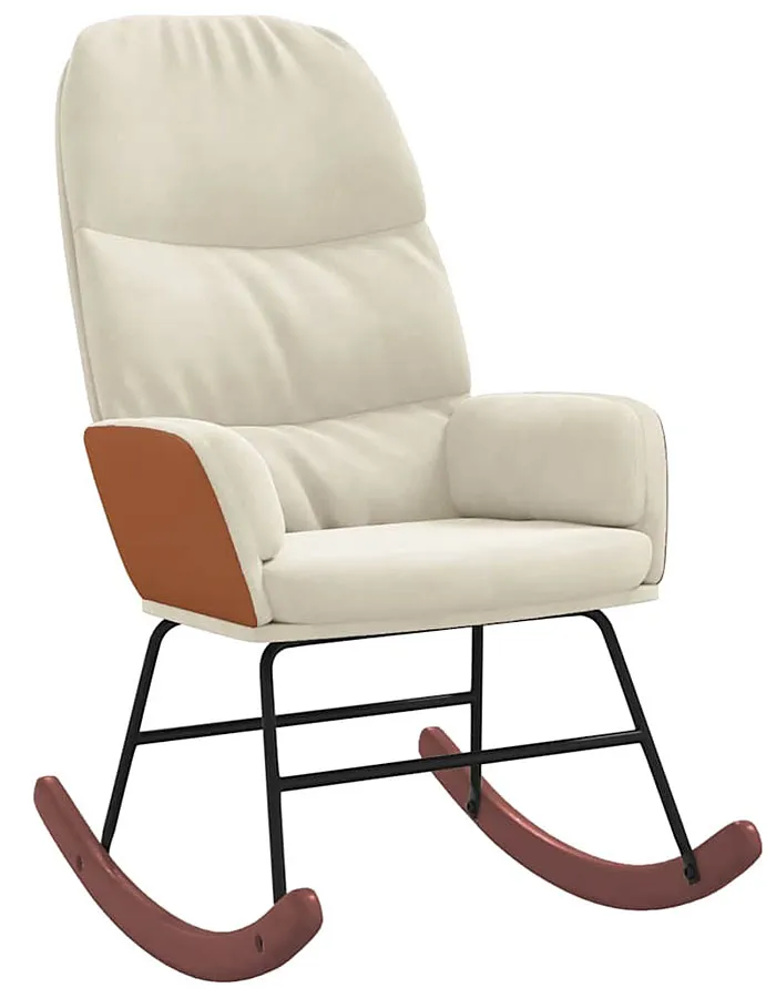 Kremowy nowoczesny fotel bujany - Ulli