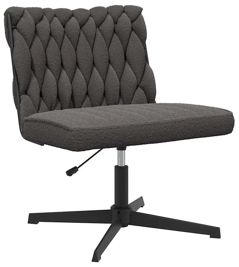 Elior Ciemnoszary fotel obrotowy pleciony bez kółek - Fury