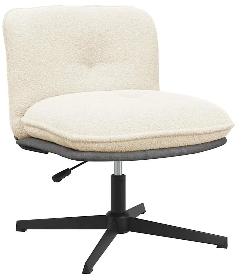 Elior Kremowy tapicerowany fotel obrotowy - Zing