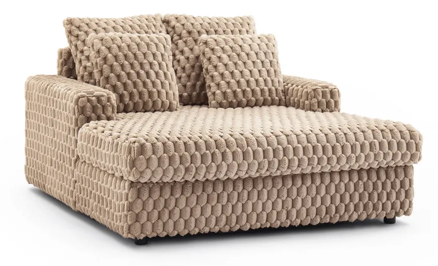 Nowoczesny brązowy fotel pluszowy - Naczox