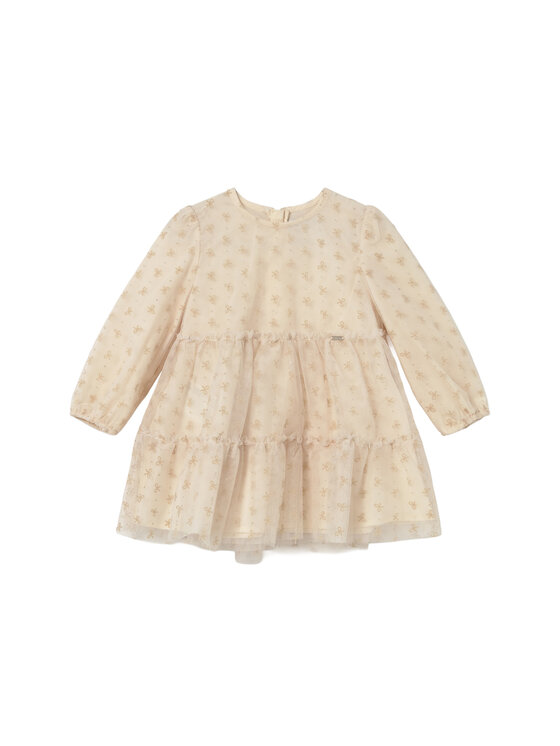 Mayoral Sukienka elegancka 2907 Beżowy Regular Fit