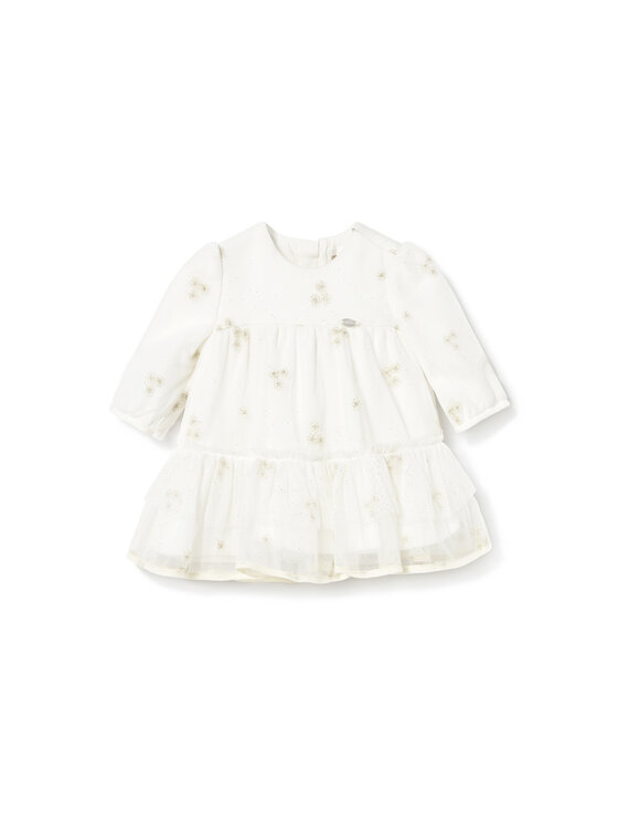 Mayoral Sukienka elegancka 2817 Écru Regular Fit