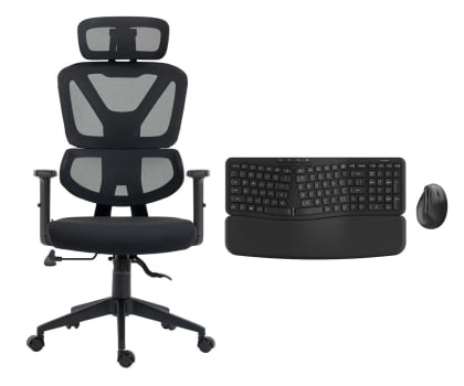 Silver Monkey Fotel biurowy SMO-750 + Ergonomic 70 Combo Wireless Set