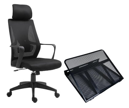 Silver Monkey Fotel biurowy SMO-650 + Fuji składana podstawka pod laptop