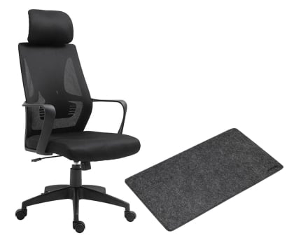 Silver Monkey Fotel biurowy SMO-650 + DESK MAT L Czarna