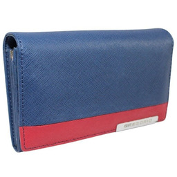 Portfel Damski Skórzany GREGORIO Średni Z Klamrą FRZ-101 NIEBIESKI/CZERWONY 15,5 x 9,5 x 4 [cm]
