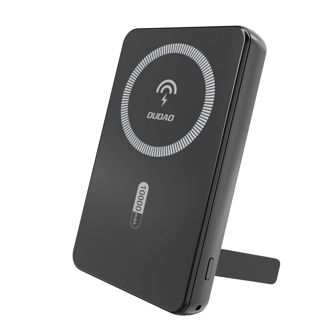 Dudao K14S+ 10000mAh 20W USB-A / USB-C / MagSafe z podstawką - czarny