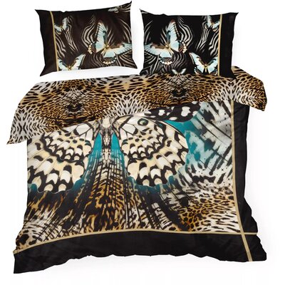 Pościel EUROFIRANY Eva 15 160 x 200 cm Czarno-brązowy