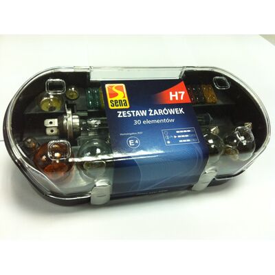 Zestaw żarówek samochodowych H7 halogen 30 elementów SENA
