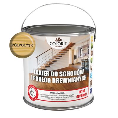 Colorit Drewno Lakier do schodów i podłóg drewnianych Bezbarwny półpołysk 2,5 l