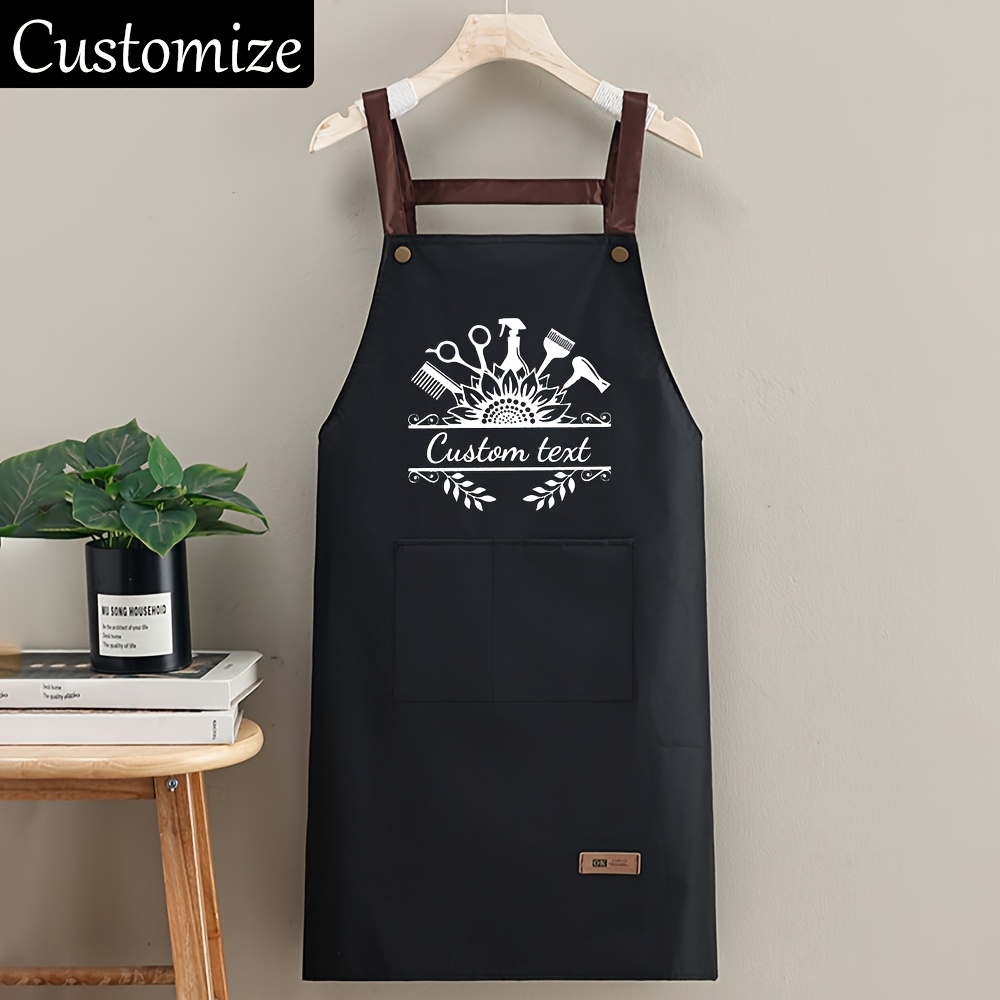 TEMU 1szt. Personalizowany Drukowany Napis, Unisex Fartuch, Dostosowywalny Fartuch dla Fryzjera, Fartuch dla Fryzjera, Personalizowany Fartuch dla