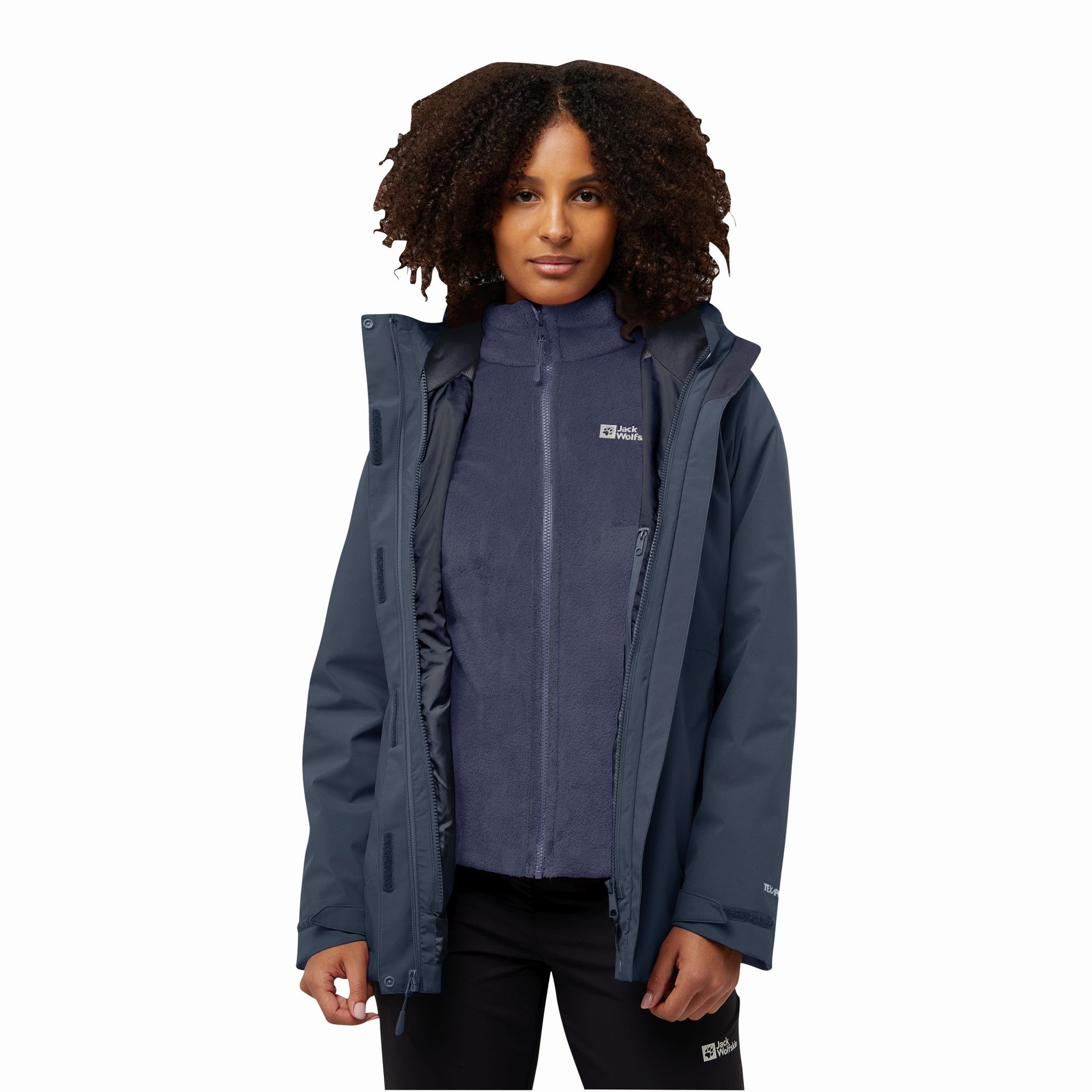 Damska kurtka 3w1 Jack Wolfskin ROTWAND 3IN1 JKT W midnight sky - XS