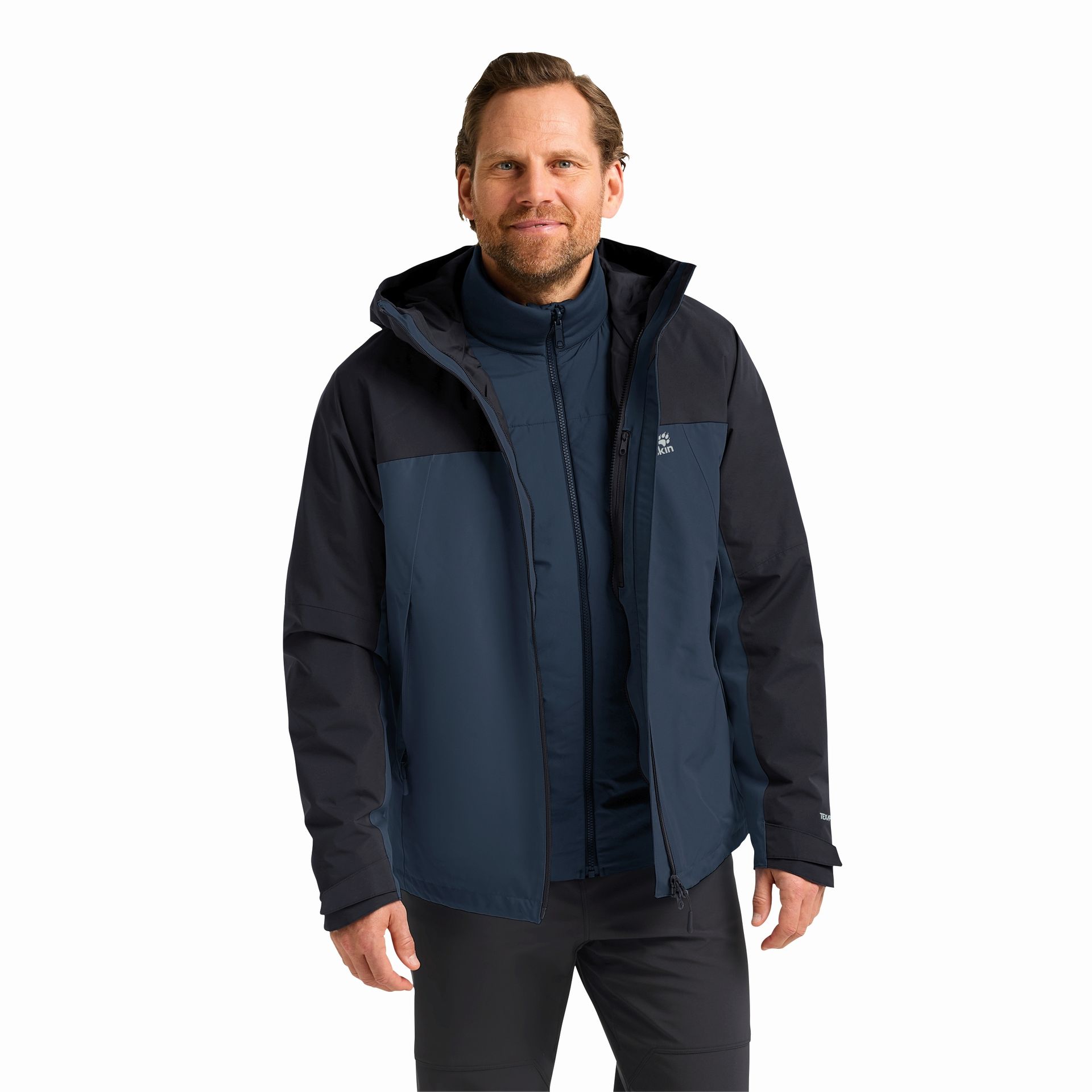 Męska kurtka 3w1 Jack Wolfskin WILD PLACES 3IN1 JKT M midnight sky - S