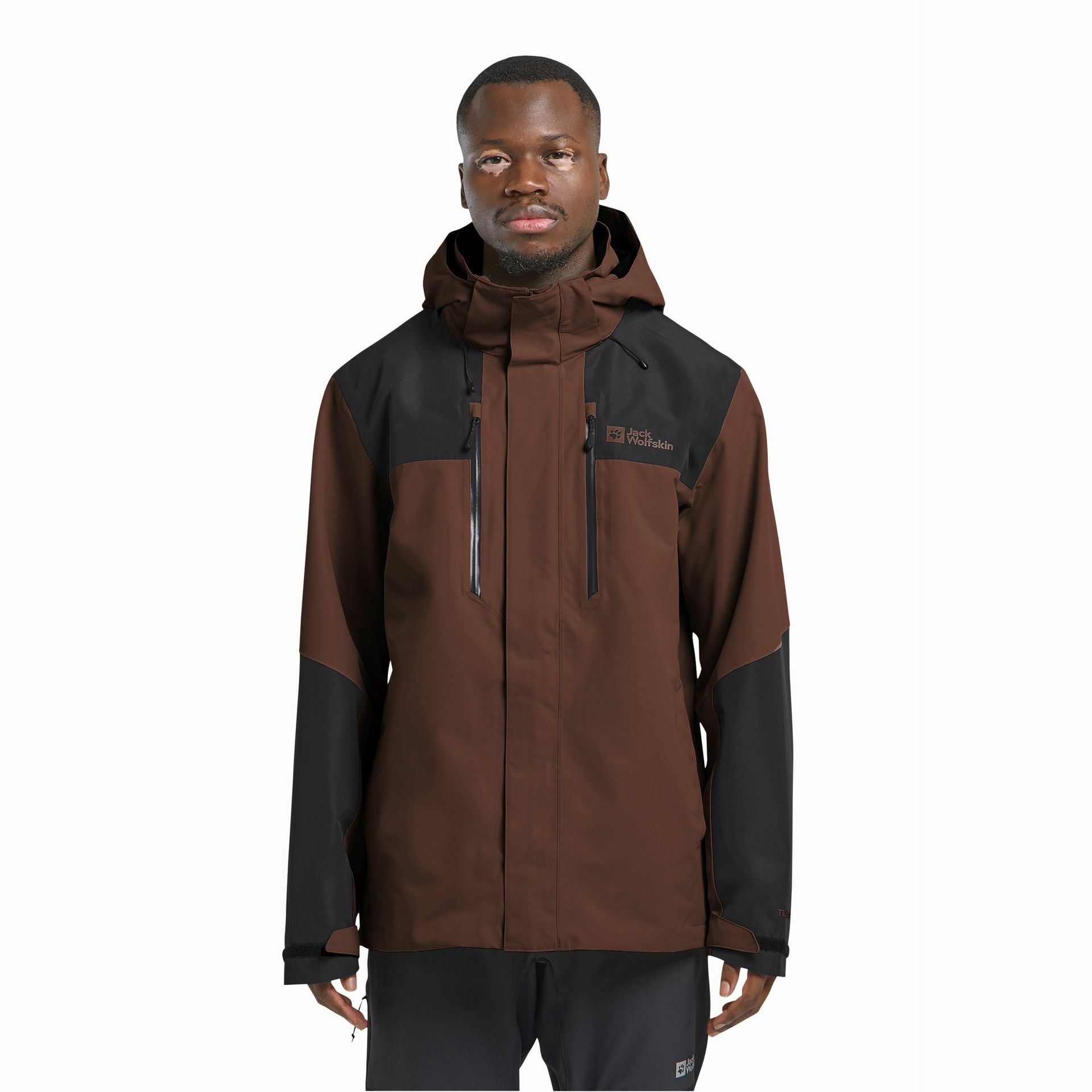 Męska kurtka przeciwdeszczowa Jack Wolfskin JASPER 2L JKT M hot choc - S