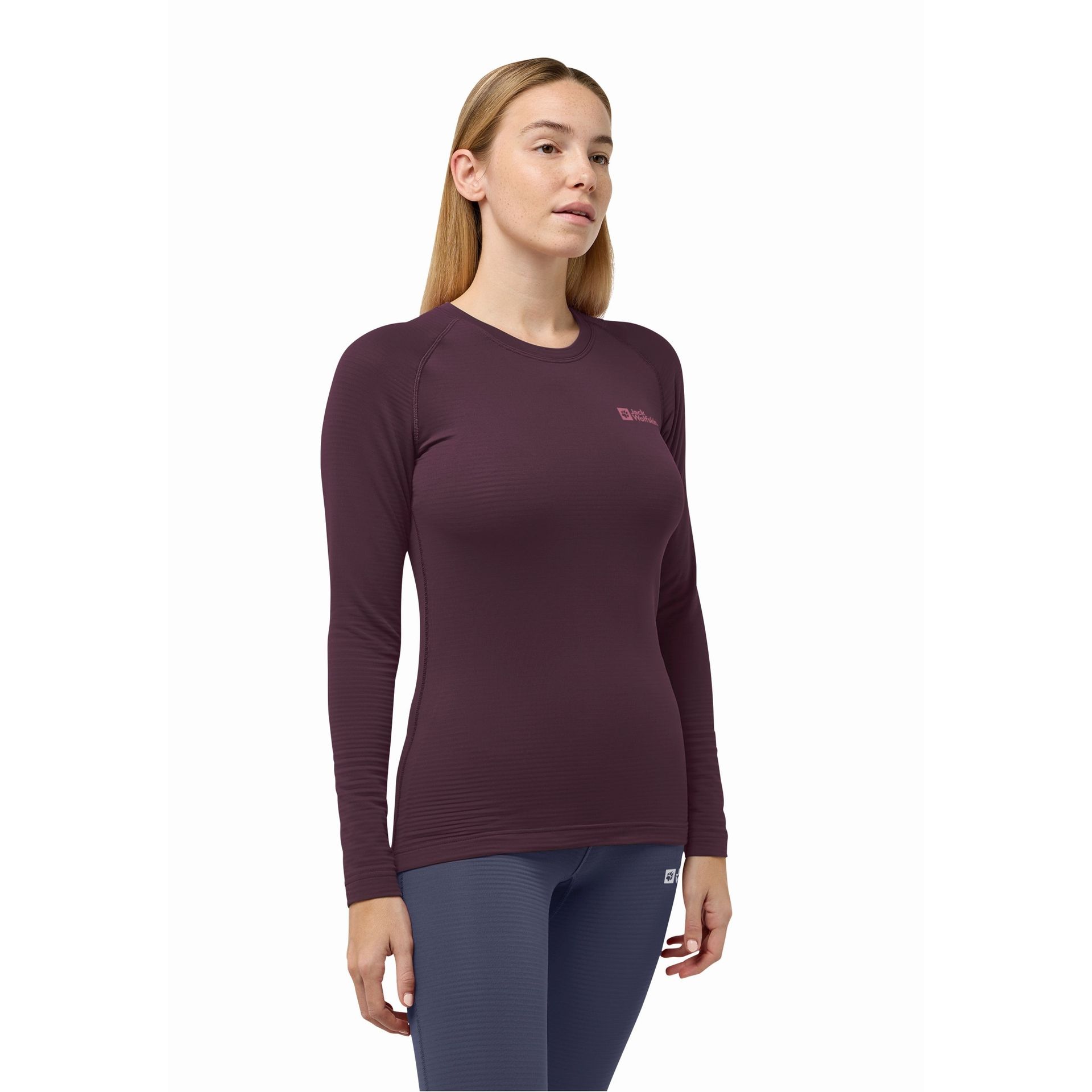 Damska koszulka z długim rękawem Jack Wolfskin INFINITE WARM LS W amaranth - XS