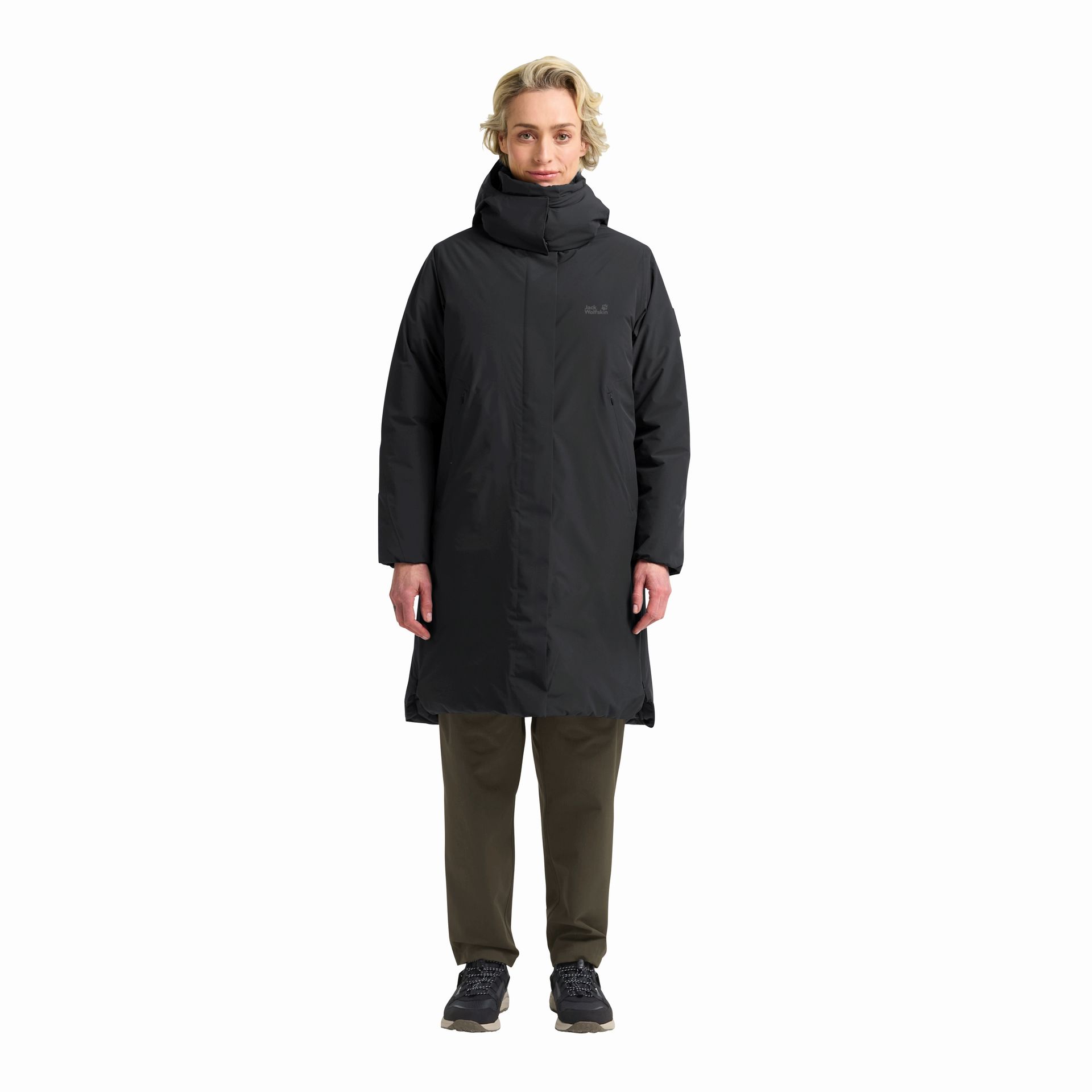 Długi płaszcz puchowy Jack Wolfskin FROST HAVEN COAT W black - S