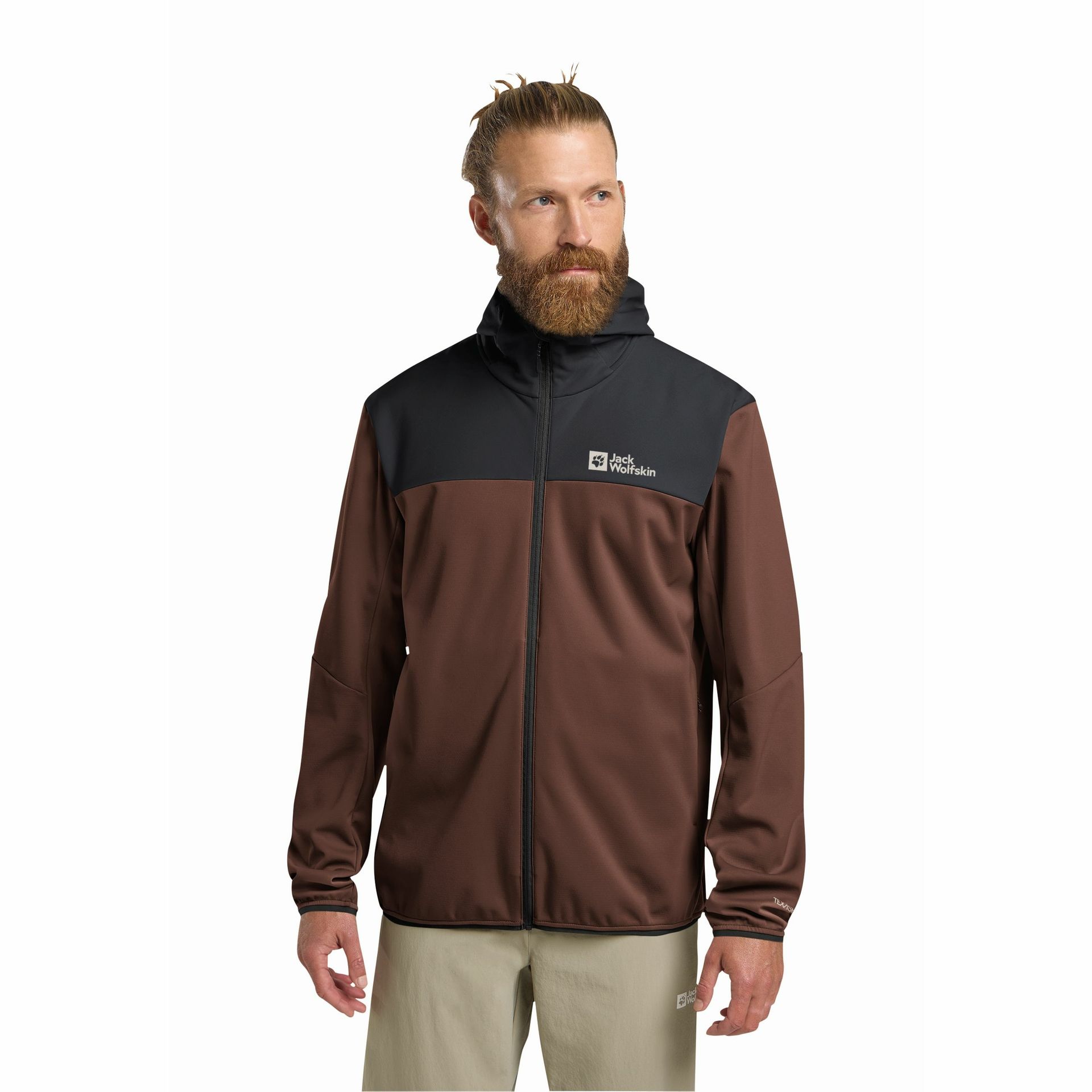 Męska kurtka softshellowa Jack Wolfskin FELDBERG HOODY M hot choc - S