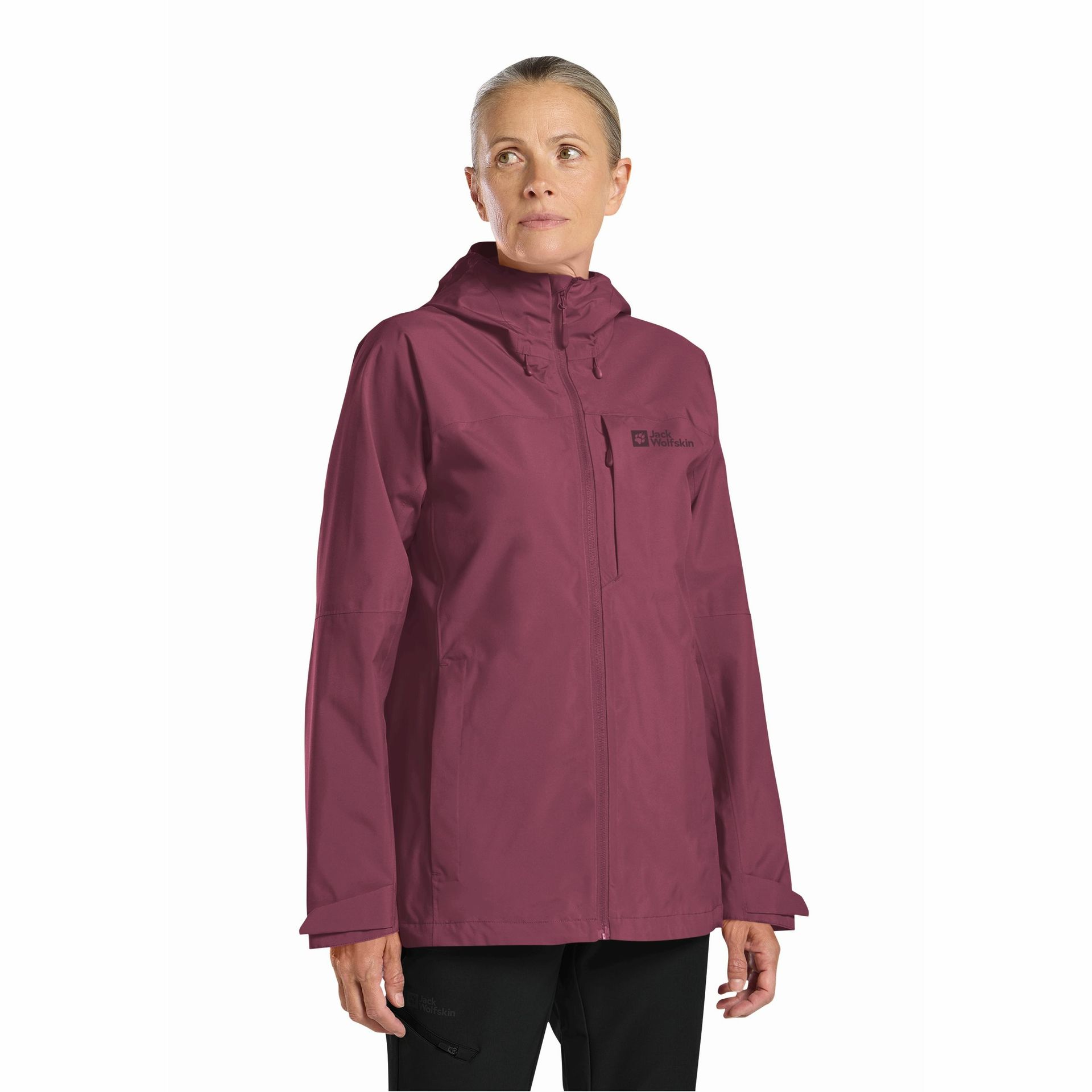 Damska kurtka przeciwdeszczowa Jack Wolfskin TEMPEST 2L JKT W raisin - XS