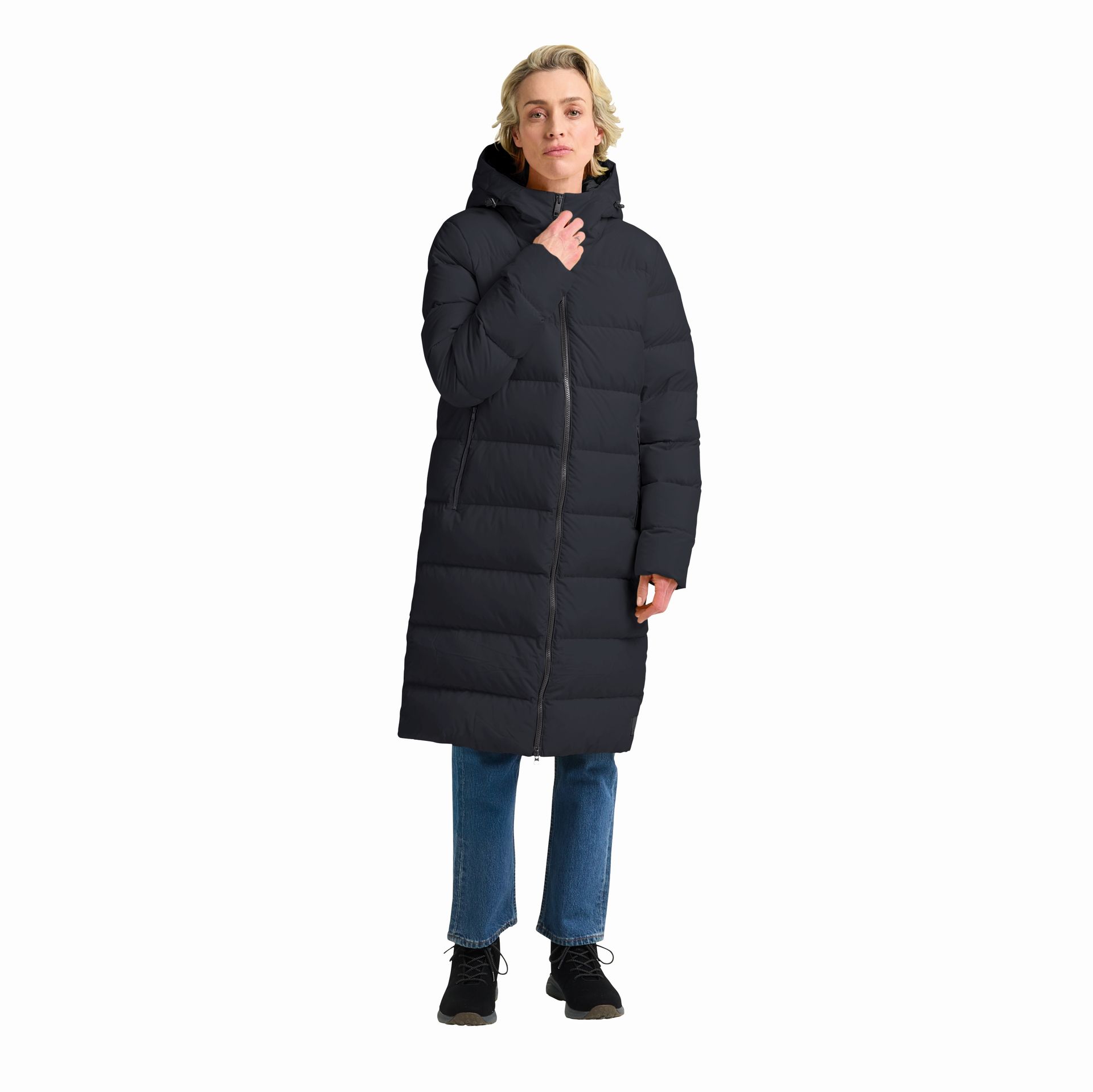 Damski płaszcz puchowy Jack Wolfskin FROZEN PALACE COAT W RDS dark navy - XS