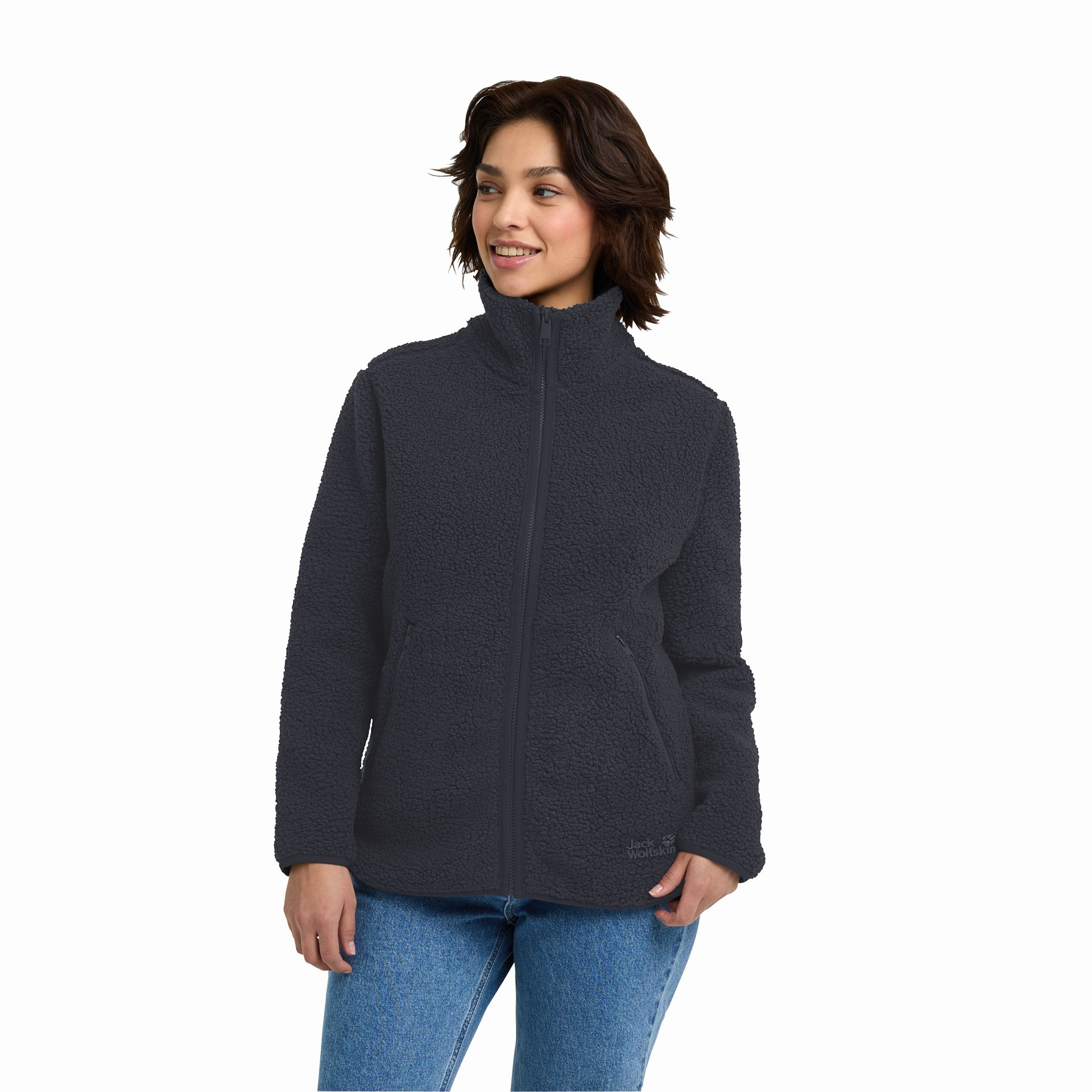 Damska kurtka polarowa Jack Wolfskin HIGH CURL JKT W dark navy - XS