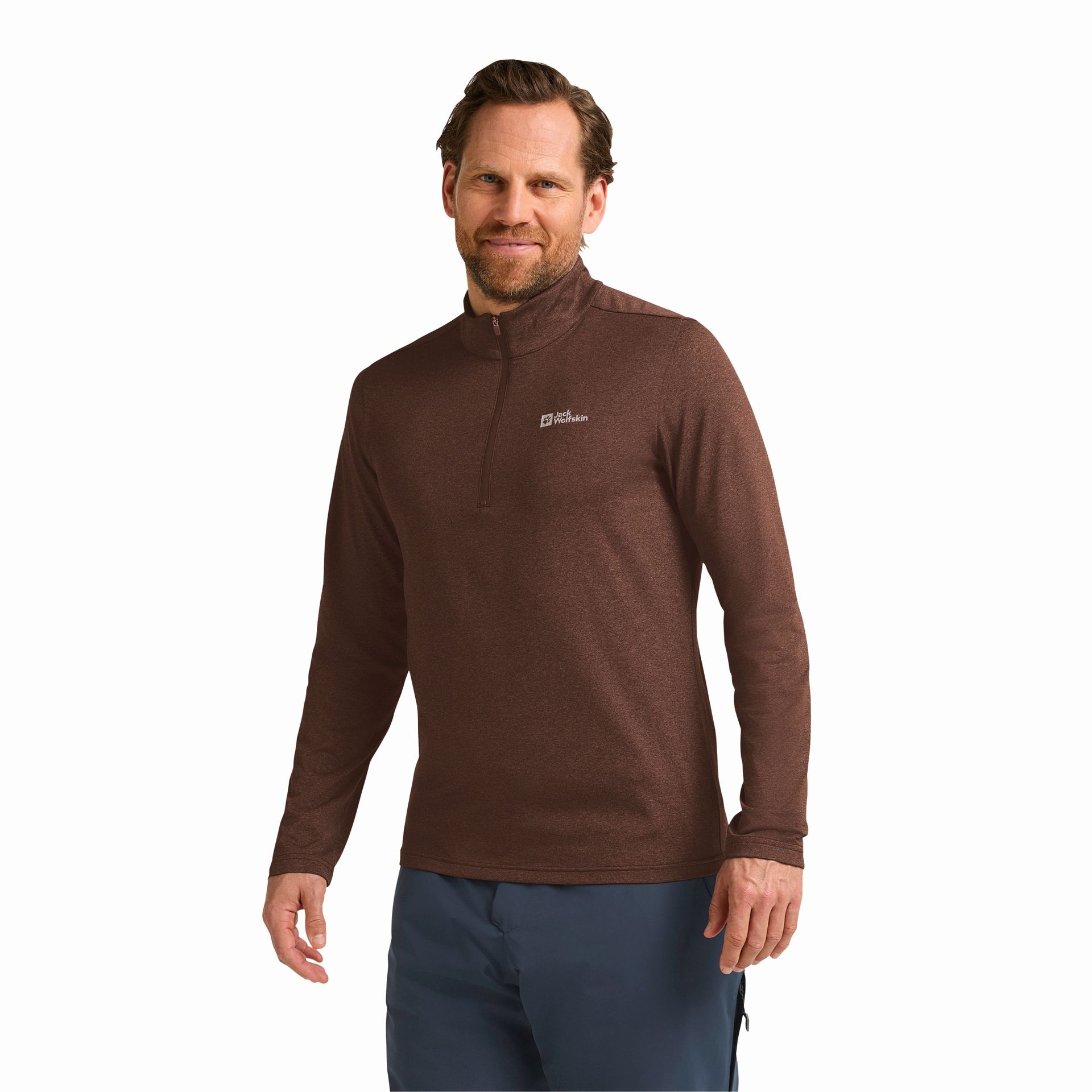 Męska koszulka termoaktywna z długim rękawem Jack Wolfskin SKY THERMAL HZ M hot choc - S