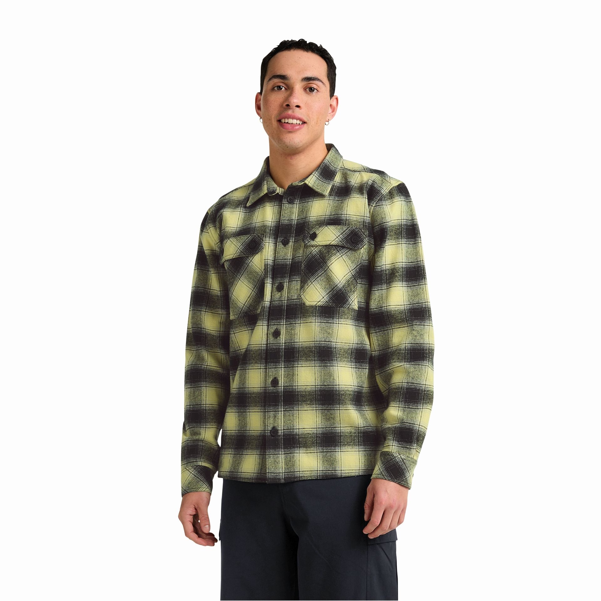 Męska koszula flanelowa Jack Wolfskin BAJA FLANNEL SHIRT M CHECK lemon ice - S