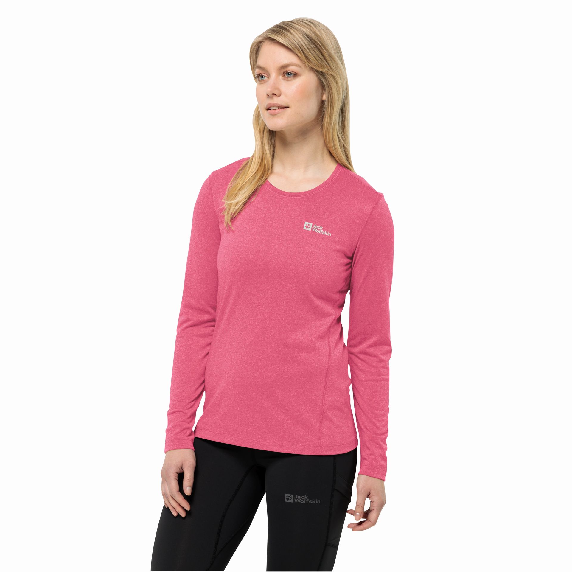 Damska koszulka termoaktywna z długim rękawem Jack Wolfskin SKY THERMAL L/S W bubblegum - XS