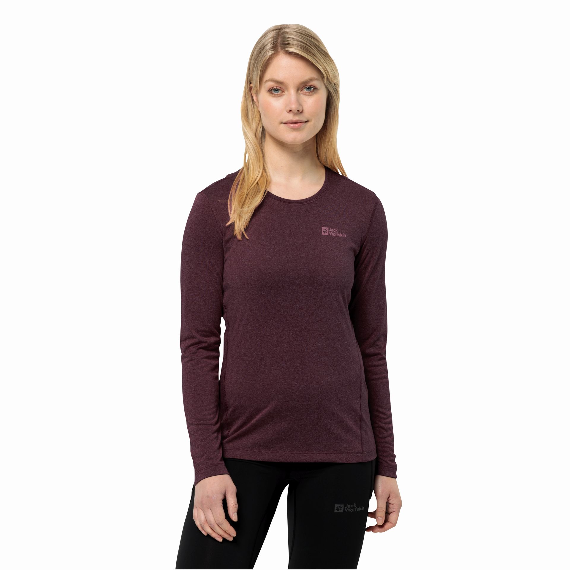 Damska koszulka termoaktywna z długim rękawem Jack Wolfskin SKY THERMAL L/S W amaranth - XS