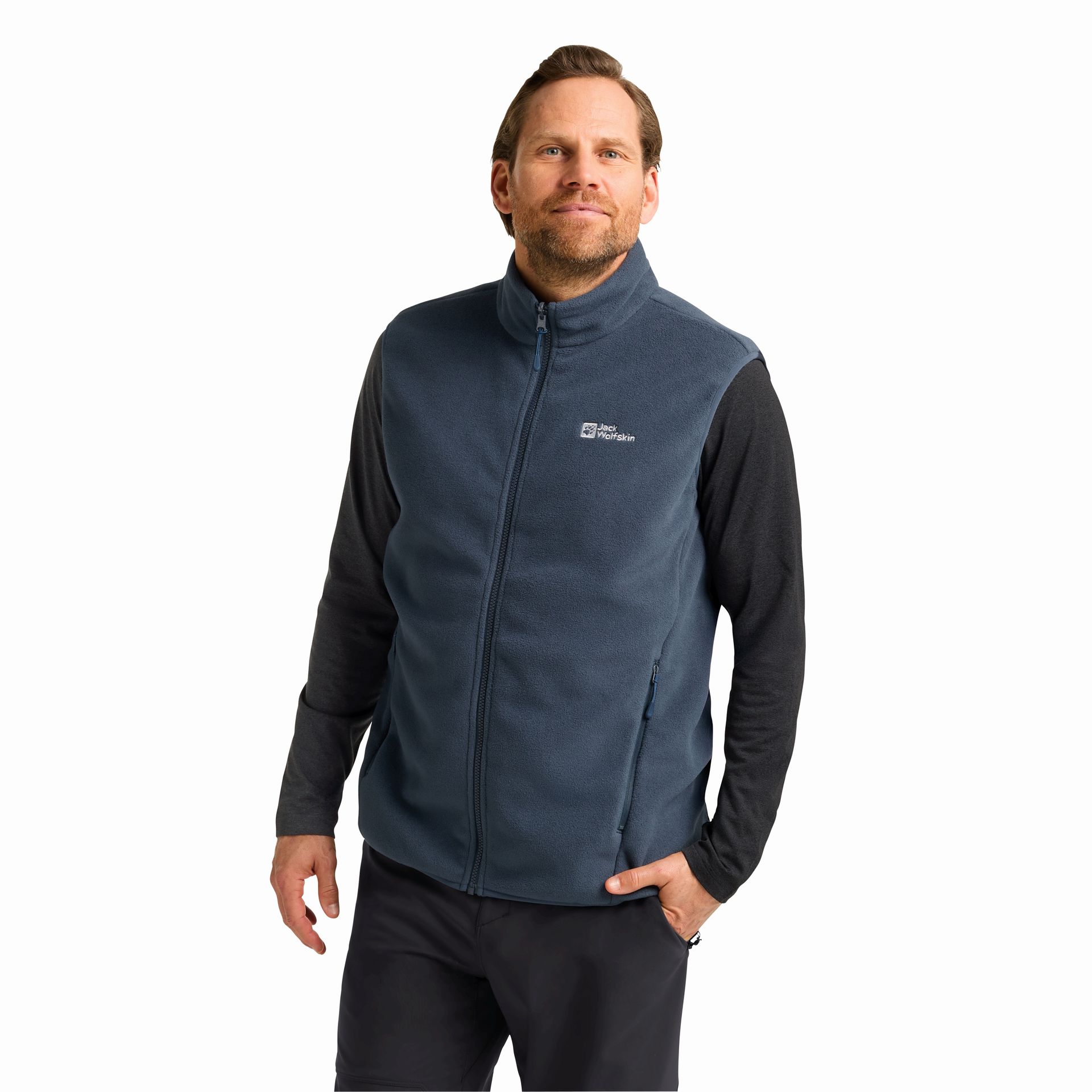 Męska kamizelka polarowa Jack Wolfskin WALDSTEIG FZ VEST M midnight sky - M
