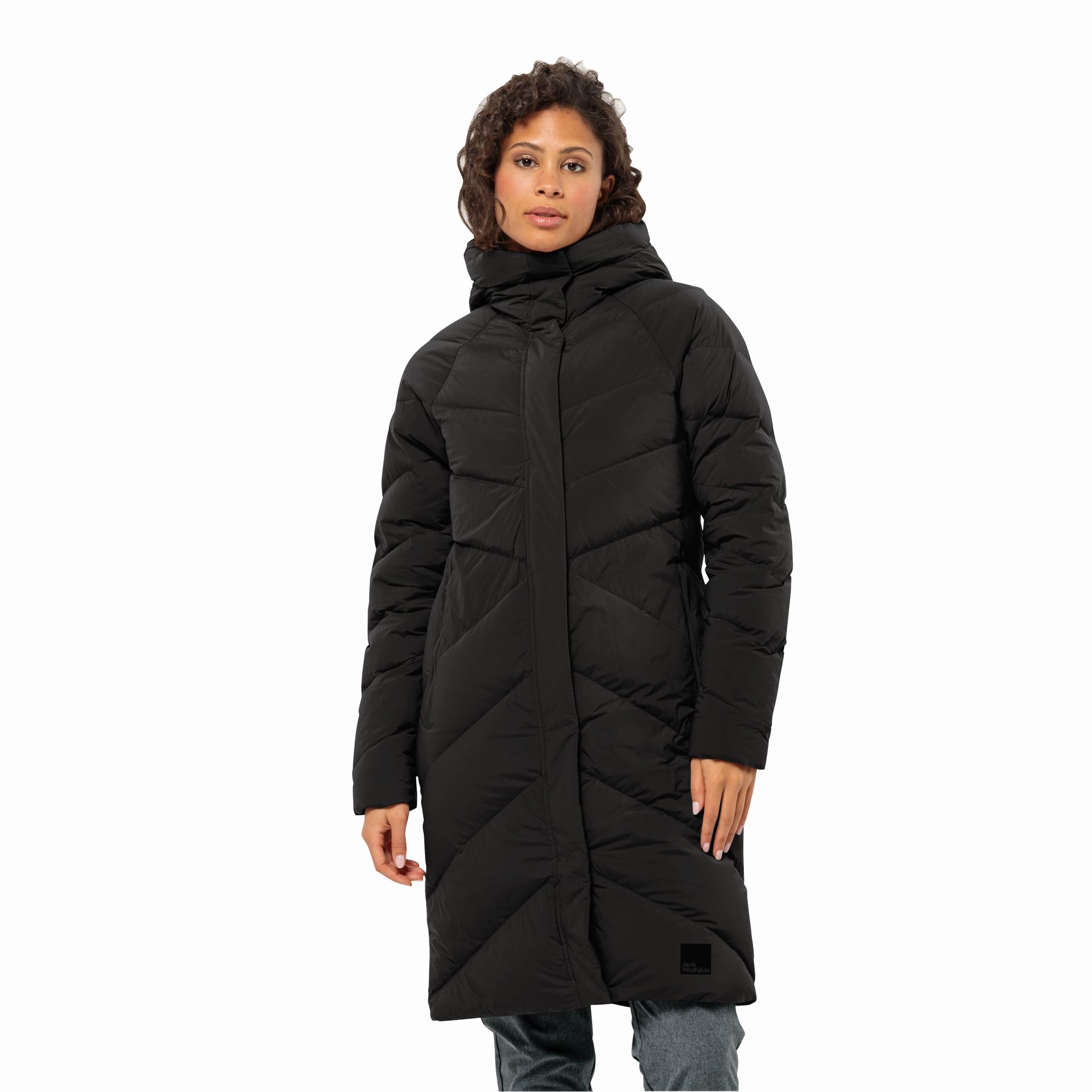 Damski płaszcz puchowy Jack Wolfskin MARIENPLATZ COAT W RDS black - XS