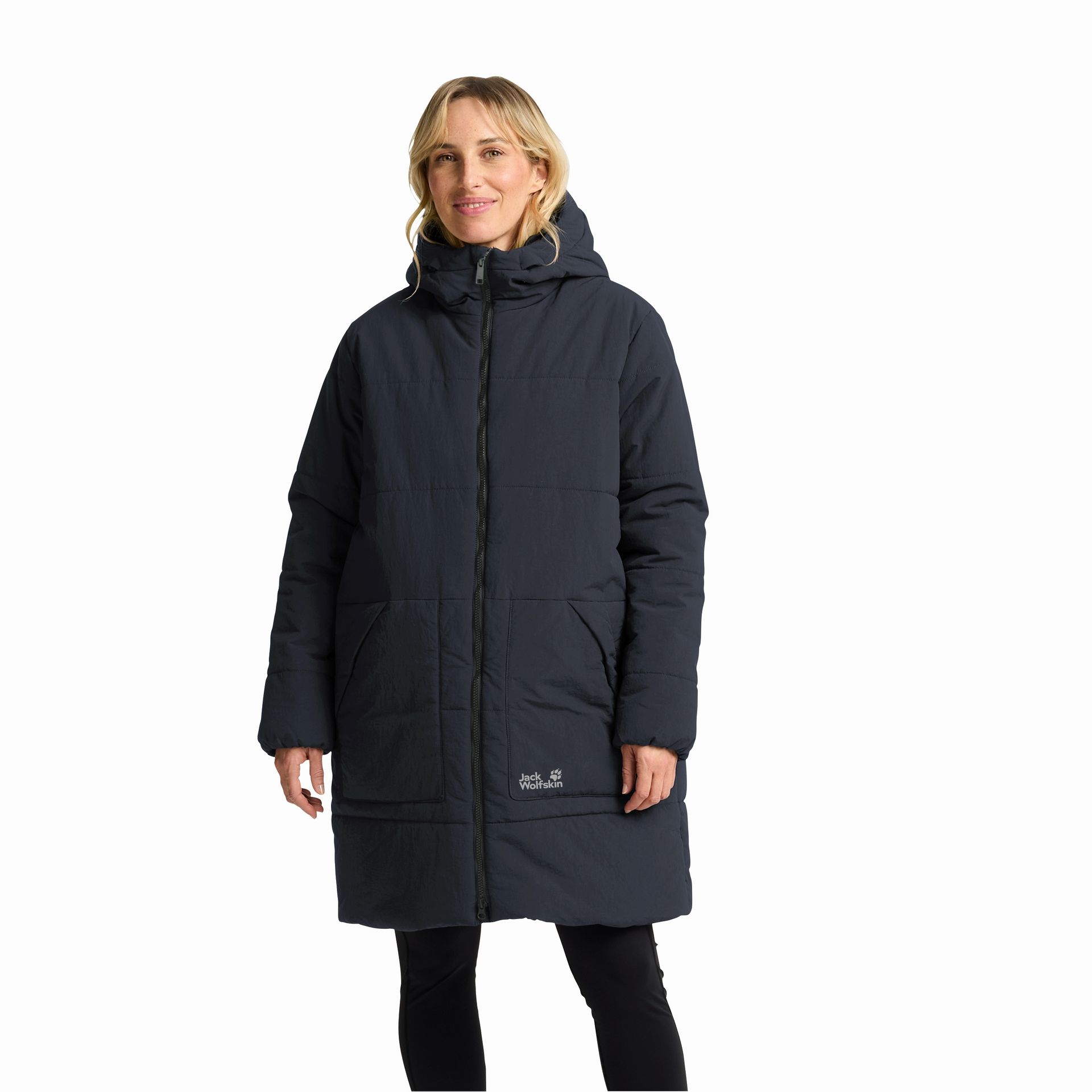 Damski płaszcz ocieplany Jack Wolfskin NORTHERN LITE COAT W dark navy - S