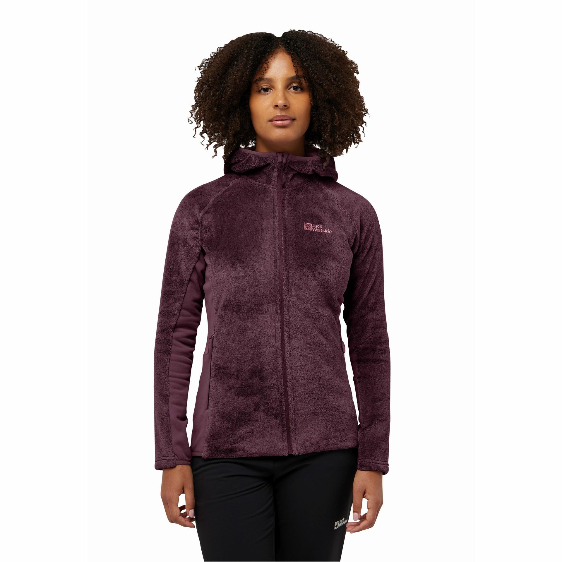 Damska kurtka polarowa Jack Wolfskin ROTWAND HOODED FZ W amaranth - XS