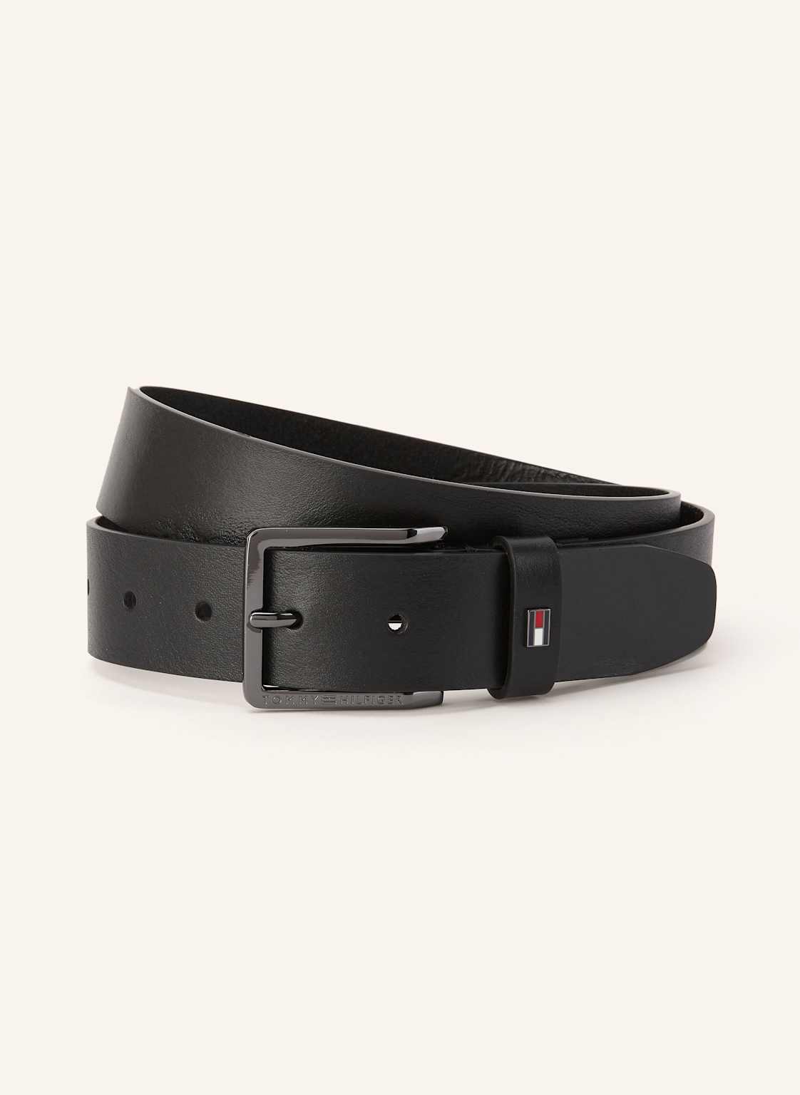 Tommy Hilfiger Pasek Skórzany schwarz