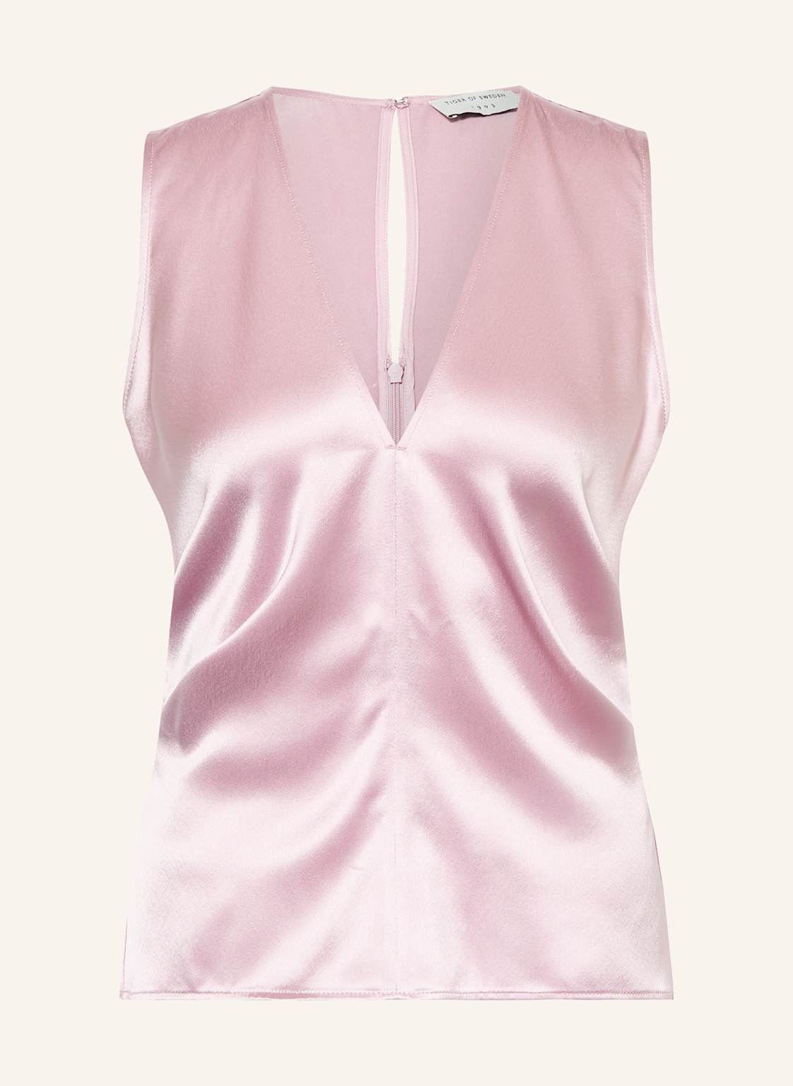 Tiger Of Sweden Bluzka Bez Rękawów Aamu Z Satyny rosa