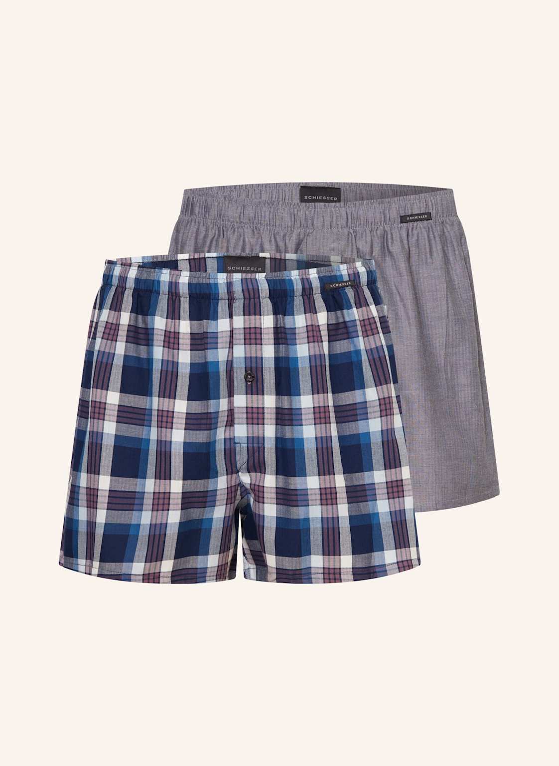 Schiesser Bokserki Tkane Moxershorts Multipack, 2 Szt. blau