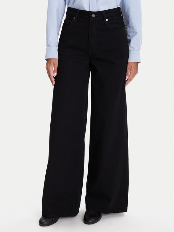 Tommy Hilfiger Jeansy 70's WW0WW48254 Czarny Wide Leg