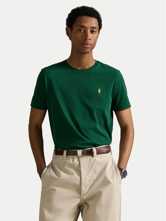 Polo Ralph Lauren T-Shirt 710671438461 Zielony Custom Slim Fit