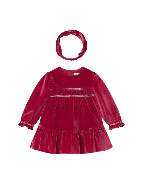 Mayoral Sukienka elegancka 2904 Bordowy Regular Fit