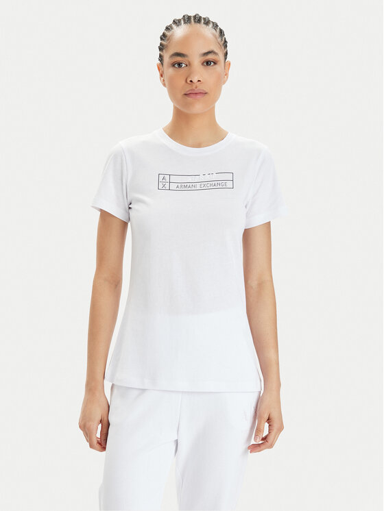 Armani Exchange T-Shirt 3DYT01 YJ3RZ 1000 Biały Regular Fit
