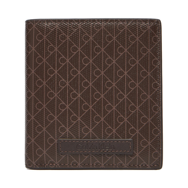 Duży Portfel Damski Calvin Klein Coated Ns Slim Billfold LV04D1084G Brązowy
