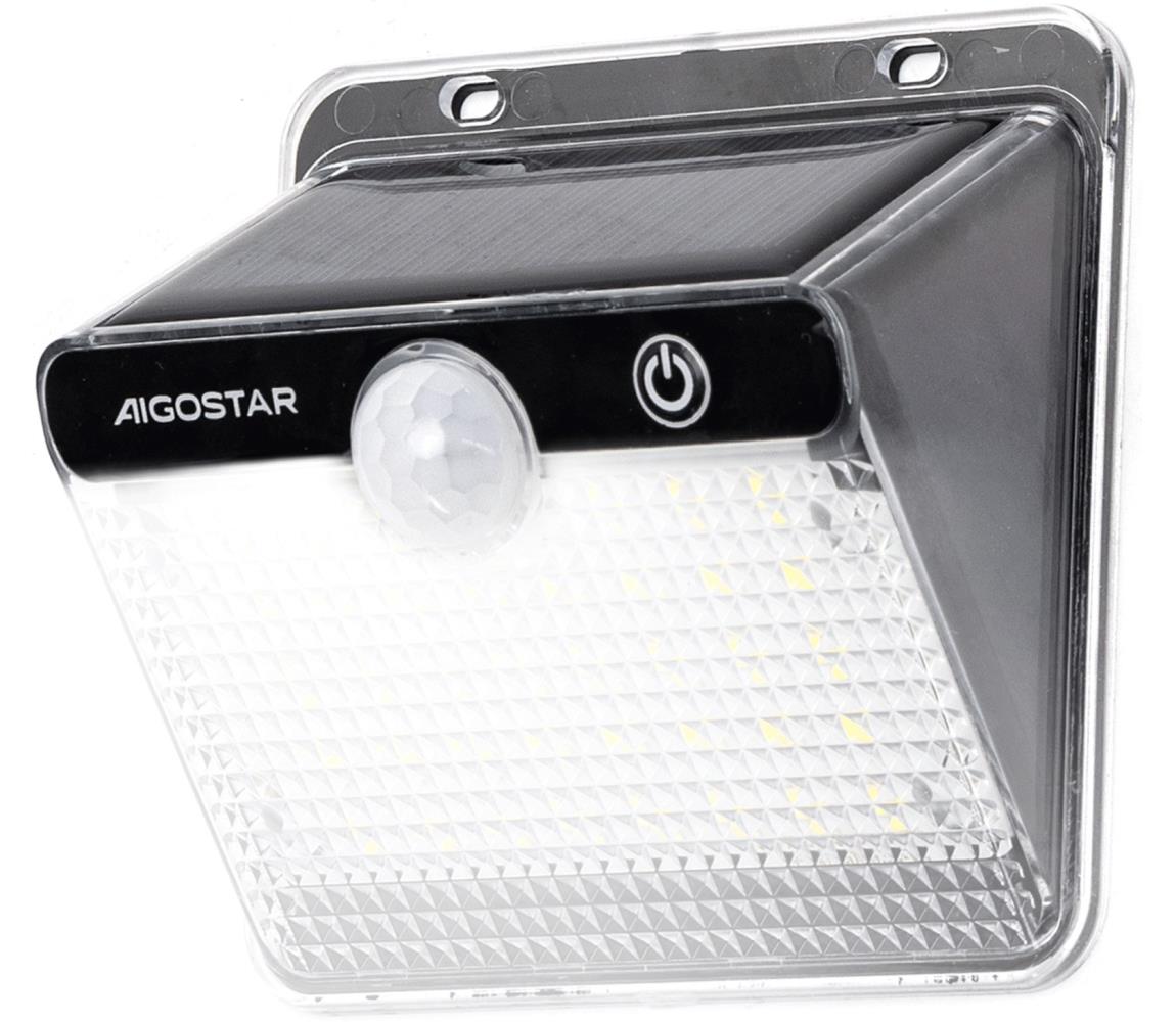 Aigostar - Lampa solarna LED z czujnikiem LED/3,7V 6500K 1200 mAh IP65 czarna