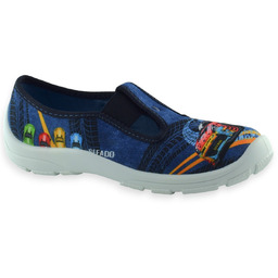 Granatowe chłopięce kapcie do szkoły na gumkę Befado 975Y195 Danny