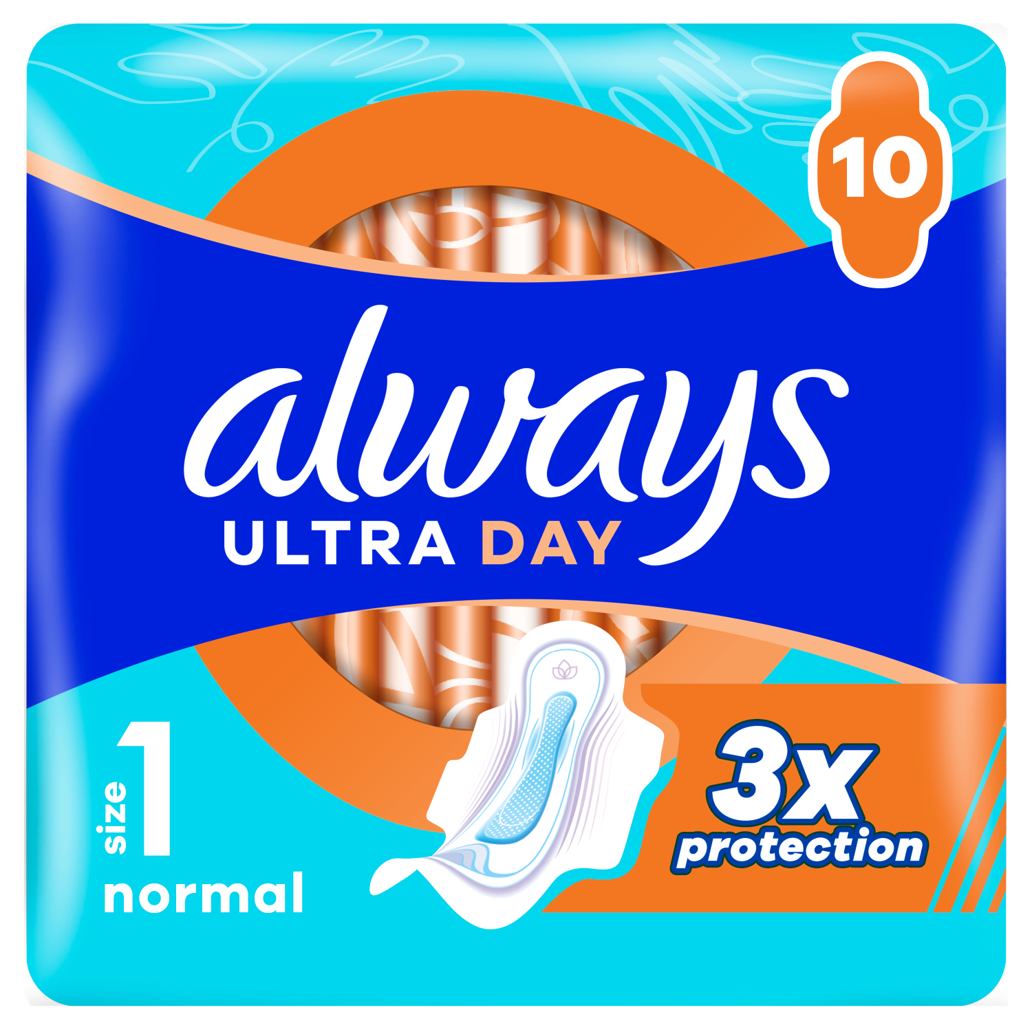 Always Ultra Day, podpaski ze skrzydełkami, Normal, 10 sztuk